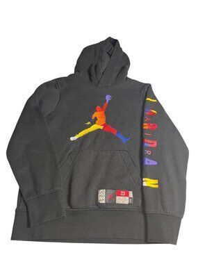 Air Jordan Boys Hoodie Black Multicolor Logo Pullover Medium hooded sweatshirt